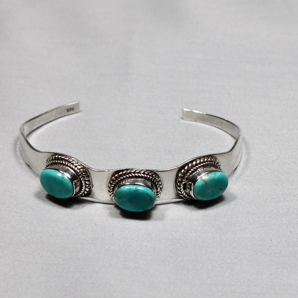 925 Sterling Silver Turquoise Bracelet Cuff